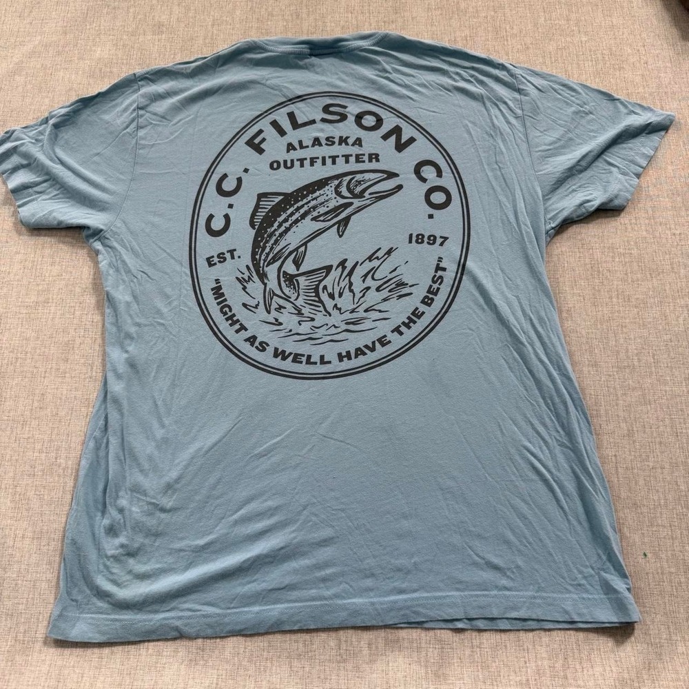 CC FILSON Logo Fish Graphic T-SHIRT men's Large